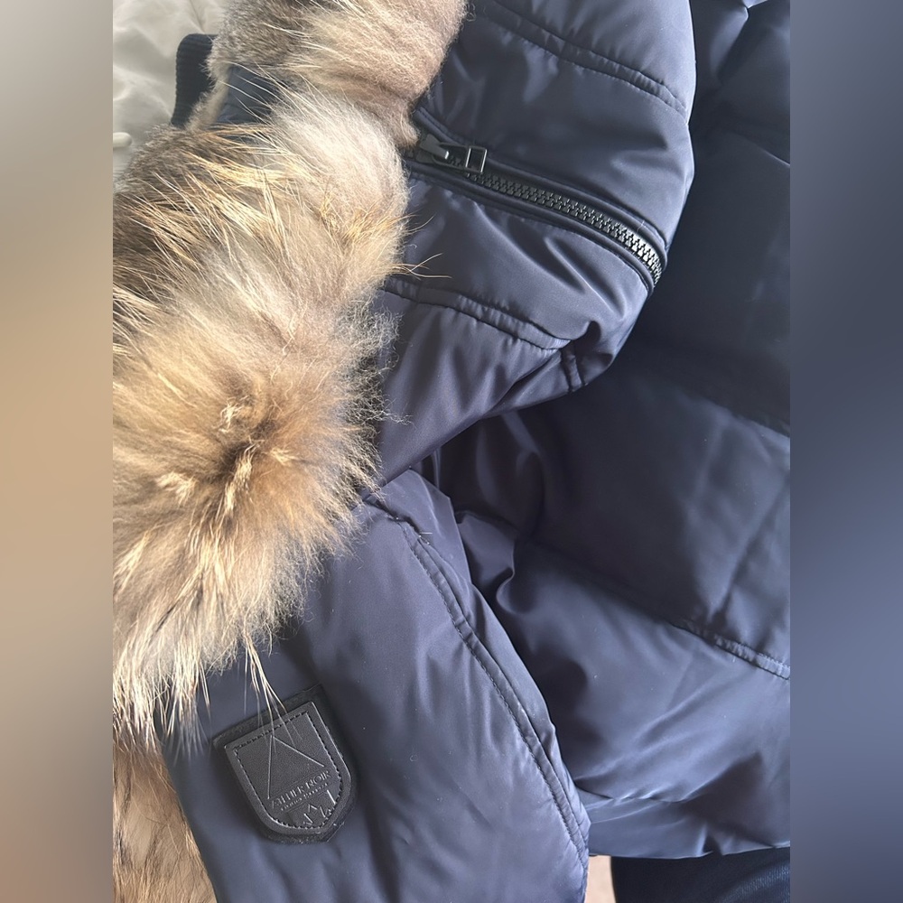 RUDSAK Atelier Noir Navy Blue Puffer Coat with Fur Trim - Picture 10 of 14